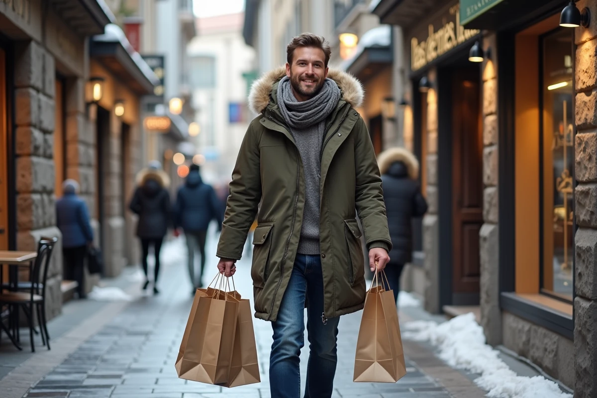 Jeune homme sortant de la boutique Pas de la Case